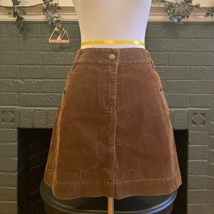 J. Crew Vintage Brown Corduroy Mini Skirt Size 6